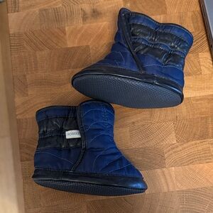 Robeez Navy and Black Quilted Kids Boots